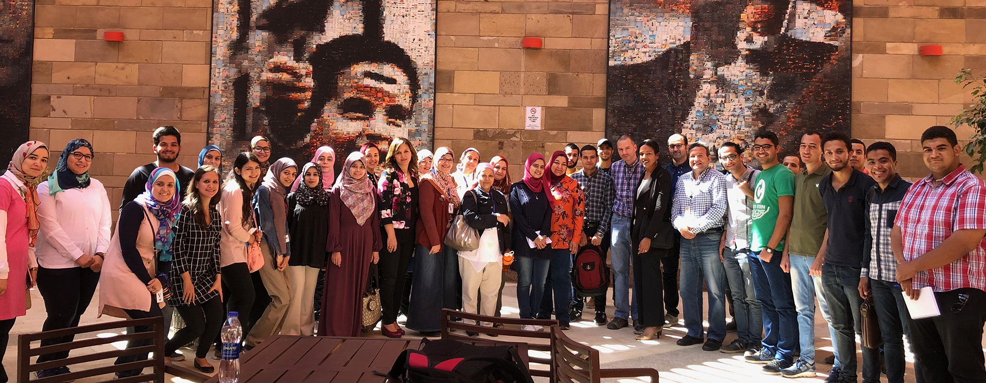 Dr. Karen Nelson and attendees of her lecture at the American University in Cairo.
