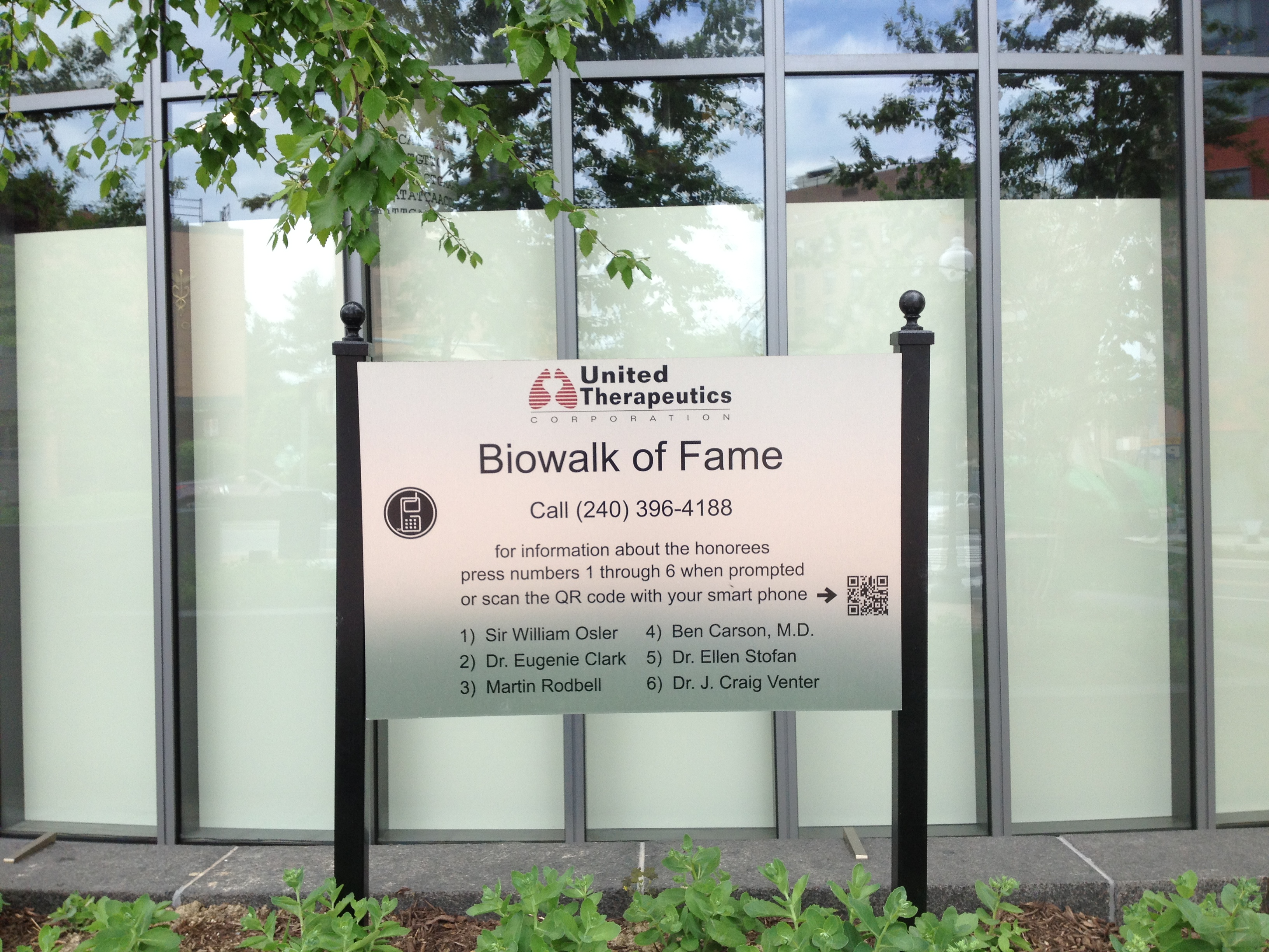 Biowalk of Fame tour sign