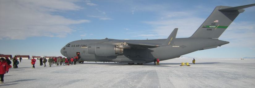 C-17 on the sea-ice runway, McMurdo Station