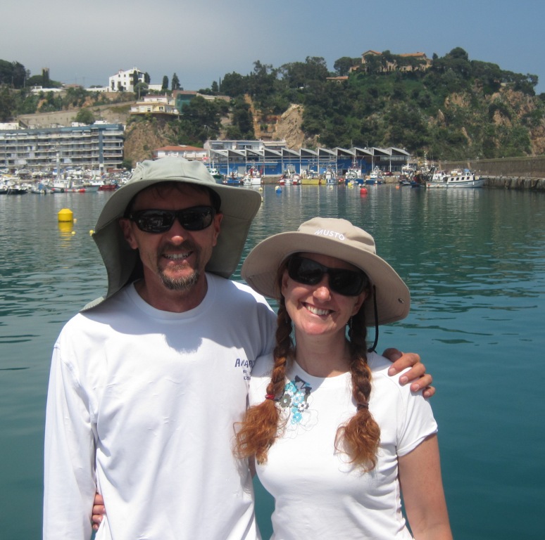 Bea and Sorcerer II first mate John Henke in Blanes harbour.